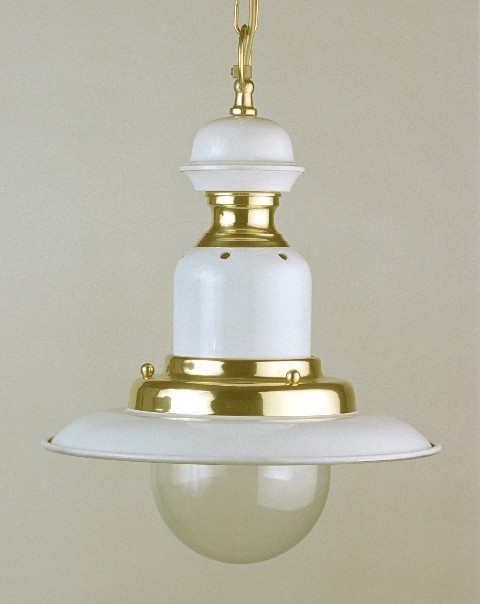 Lampe a suspendre laiton blanc